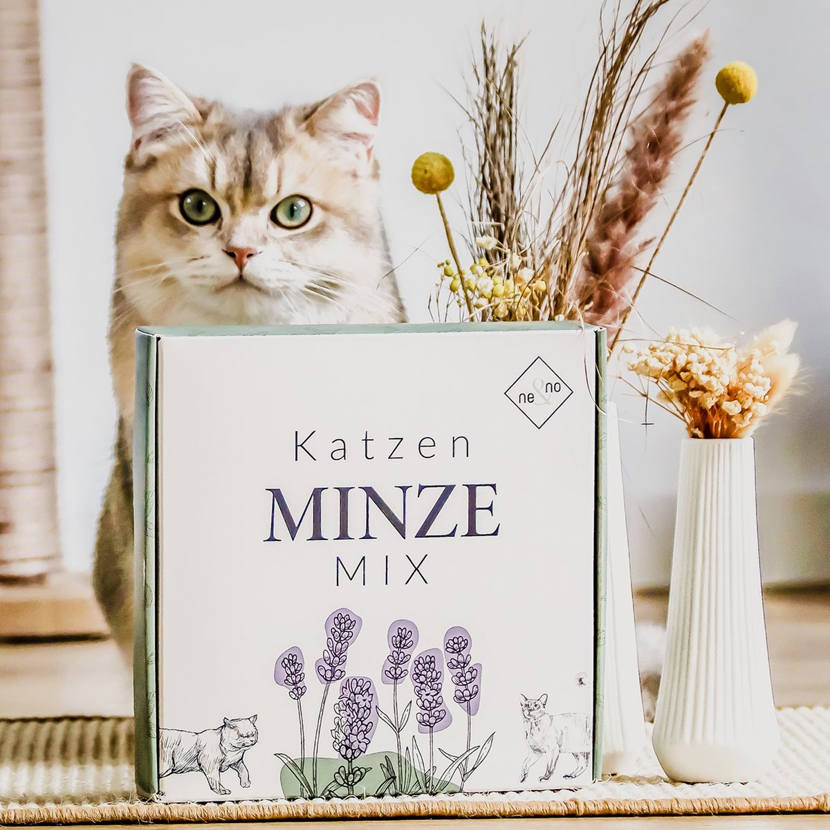 Geschenkset Katzen Wohlfühlkräuter: Katzenminze + Baldrian Spray +  Matatabi Sticks